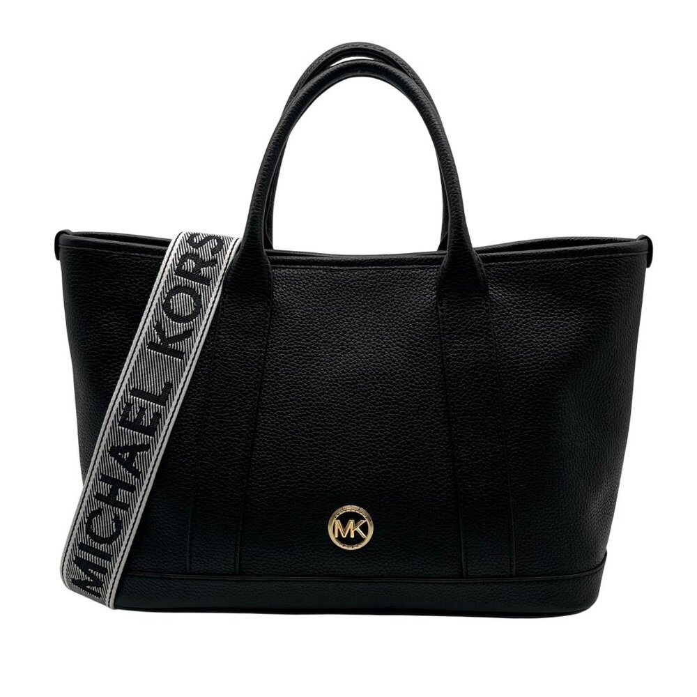 Michael Kors Black Pebbled Leather Medium Luisa Satchel NWT